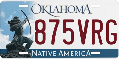 OK license plate 875VRG