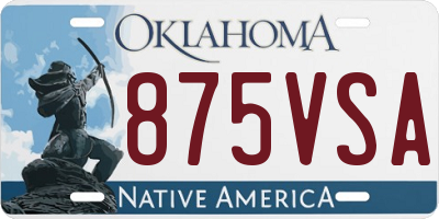 OK license plate 875VSA