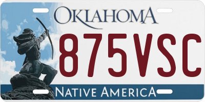 OK license plate 875VSC
