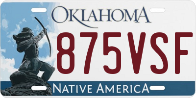 OK license plate 875VSF