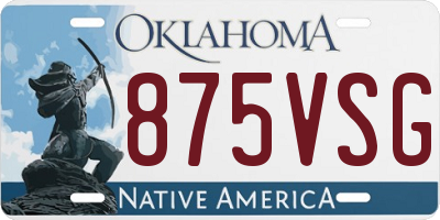 OK license plate 875VSG