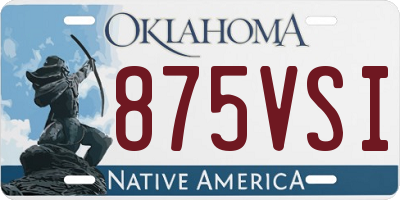OK license plate 875VSI