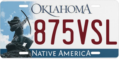 OK license plate 875VSL