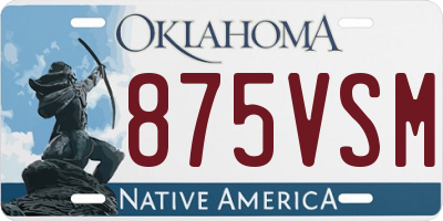 OK license plate 875VSM