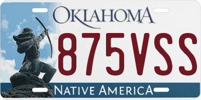 OK license plate 875VSS
