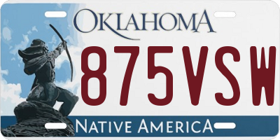 OK license plate 875VSW