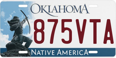OK license plate 875VTA