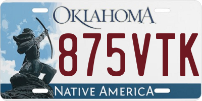 OK license plate 875VTK
