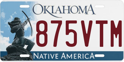 OK license plate 875VTM