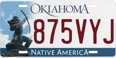 OK license plate 875VYJ