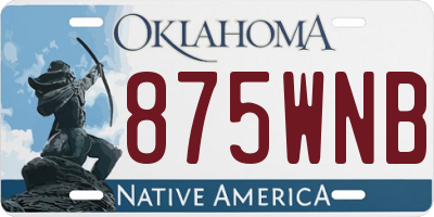 OK license plate 875WNB