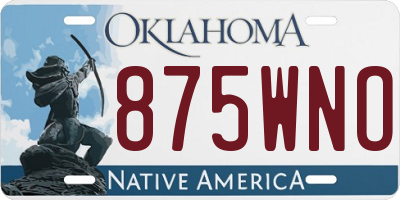 OK license plate 875WNO