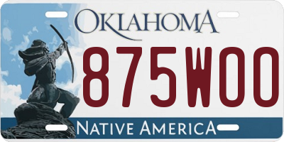 OK license plate 875WOO