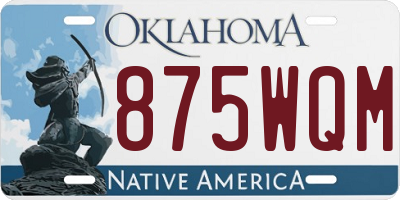 OK license plate 875WQM