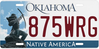 OK license plate 875WRG