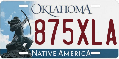 OK license plate 875XLA