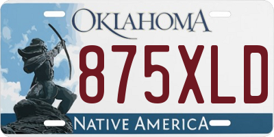 OK license plate 875XLD