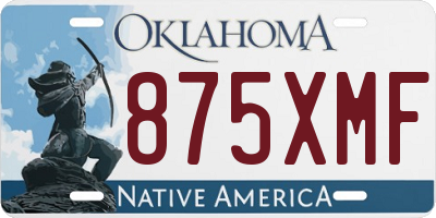 OK license plate 875XMF