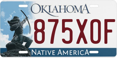 OK license plate 875XOF