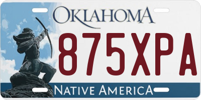 OK license plate 875XPA