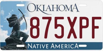 OK license plate 875XPF