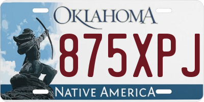 OK license plate 875XPJ