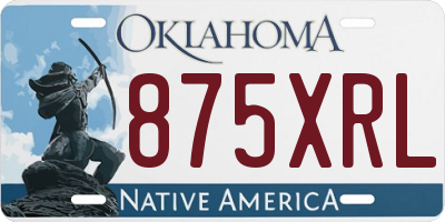 OK license plate 875XRL