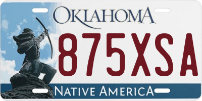 OK license plate 875XSA