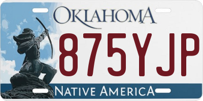 OK license plate 875YJP