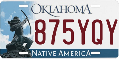 OK license plate 875YQY