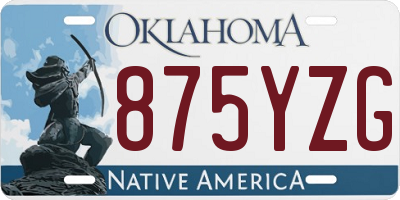 OK license plate 875YZG