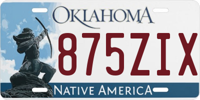 OK license plate 875ZIX