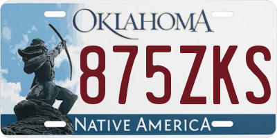 OK license plate 875ZKS