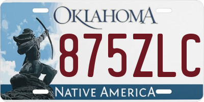OK license plate 875ZLC