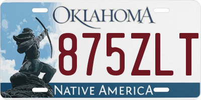 OK license plate 875ZLT