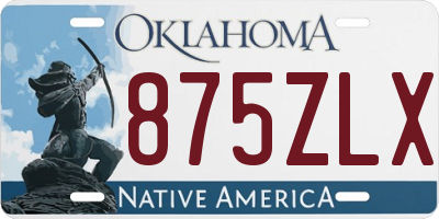 OK license plate 875ZLX