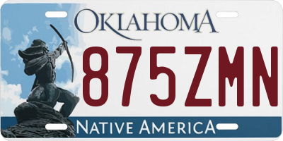 OK license plate 875ZMN