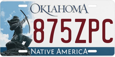 OK license plate 875ZPC