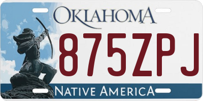 OK license plate 875ZPJ