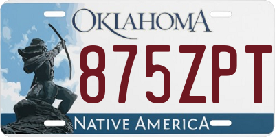 OK license plate 875ZPT