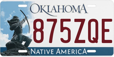 OK license plate 875ZQE