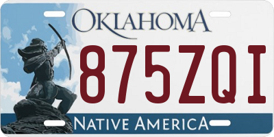 OK license plate 875ZQI