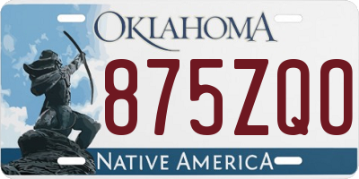 OK license plate 875ZQO