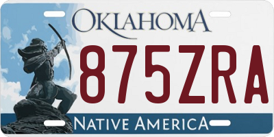 OK license plate 875ZRA