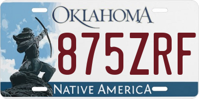 OK license plate 875ZRF