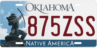 OK license plate 875ZSS