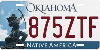 OK license plate 875ZTF
