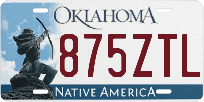 OK license plate 875ZTL