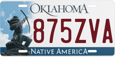 OK license plate 875ZVA