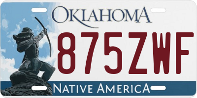 OK license plate 875ZWF